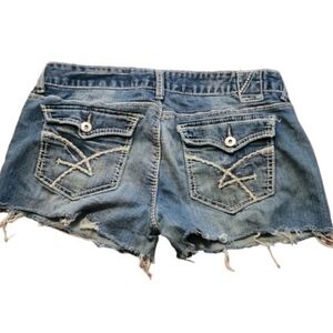 Amethyst Shorts Womens Size 11 light wash cutoff Distressed festival